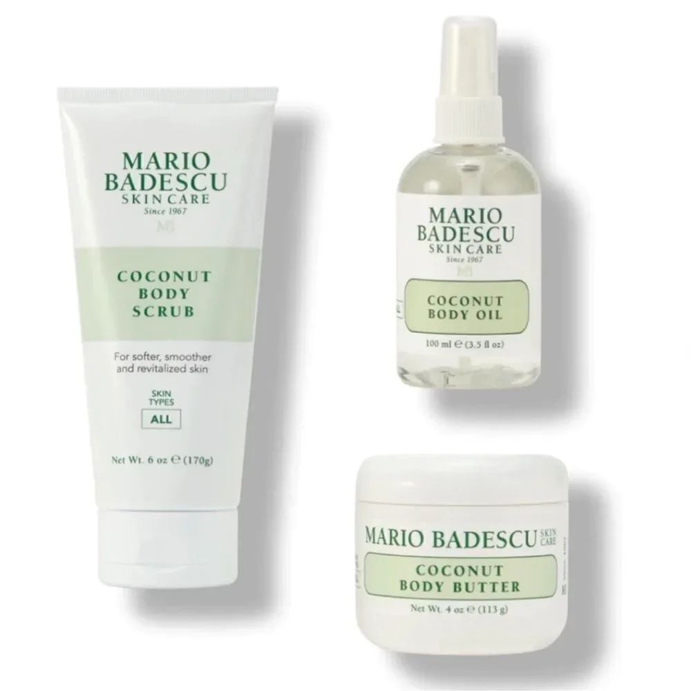 MARIO BADESCU Coconut Body Trio Gift Set Body Scrub Oil Butter